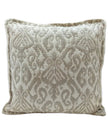 Beige Soft Jacquard Square Linen Cushion Cover by Malini, featuring elegant textured fabric for cozy home decor.
