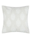 Cream paisley square cushion cover from Malini soft furnishings, featuring a soft fabric with intricate paisley pattern.