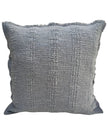 Ocean blue cotton stripe square cushion cover by Malini, soft furnishings with a stylish striped design and cozy texture.