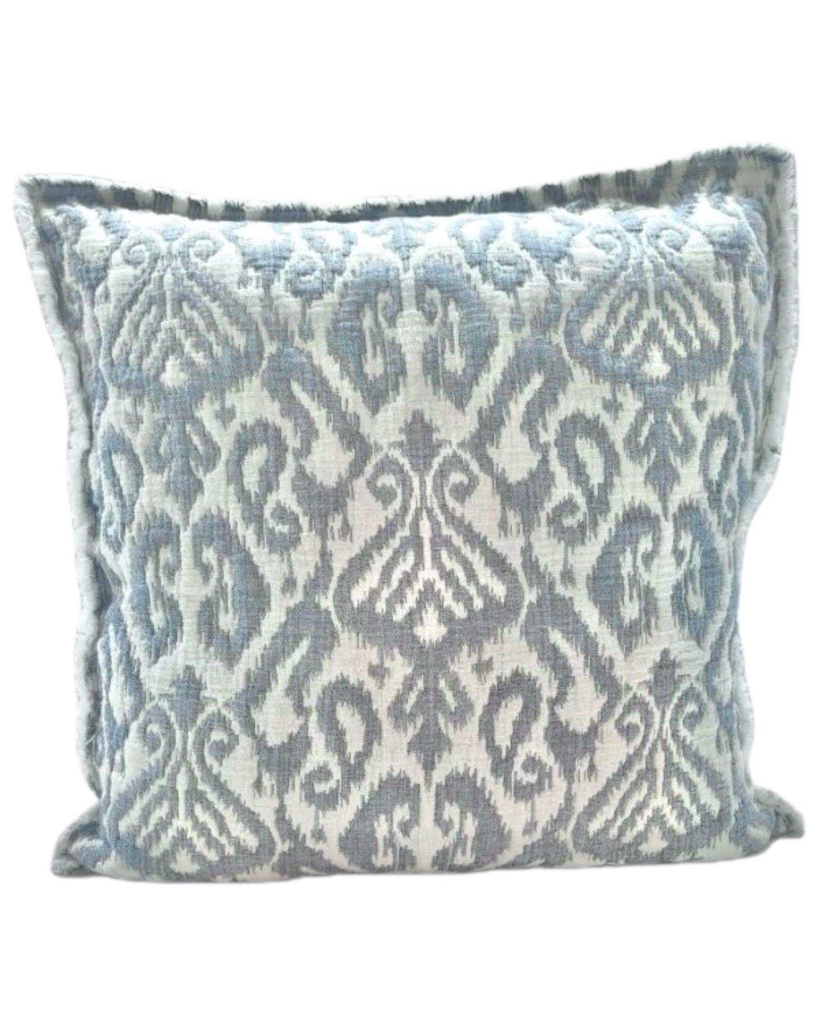 Ocean blue Malini soft jacquard square cushion cover with textured fabric, perfect for stylish home soft furnishings.