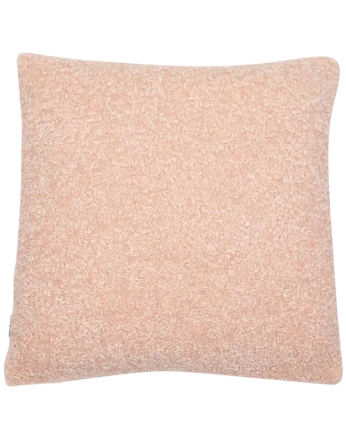 Pink textured cushion cover from Malini, soft furnishings product with a cozy, decorative fabric design.