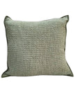 Sage green textured cushion cover by Malini, soft furnishings with a cozy, woven fabric design.