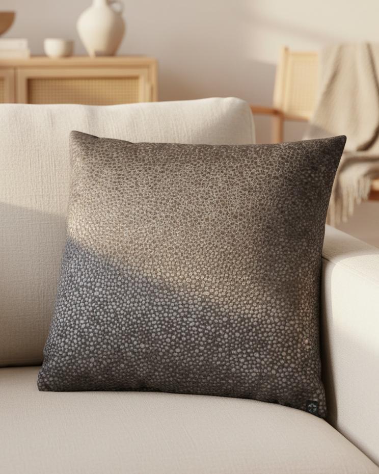 Dark grey velvet Bingham cushion cover by Malini, soft furnishings, 45cm x 45cm, with plush textured fabric and elegant design