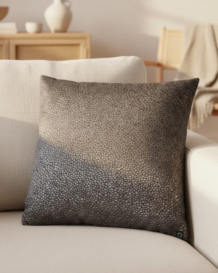 Dark grey velvet Bingham cushion cover by Malini, soft furnishings, 45cm x 45cm, with plush textured fabric and elegant design