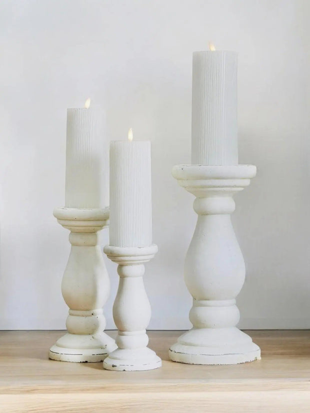 Matt White Ceramic Candlestick - Home DecorHome Decor - Lulu Loves Home