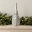 Medium glazed ceramic Christmas gonk ornament with textured detail, perfect for holiday decor by Satchville.