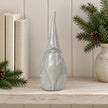 Medium glazed ceramic gonk Christmas ornament with textured details, decorative for holiday decor, by Satchville