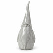 Medium glazed ceramic Christmas gonk ornament with textured details, crafted by Satchville, displayed from a studio-angle perspective.