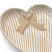Satchville medium heart plate with bow detail, white ceramic kitchen and dining dish