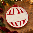 Medium red Christmas Bauble Plate by Satchville with festive red and gold holiday design, perfect for holiday table settings.
