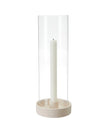Megan Glass Matt White Hurricane Candleholder - Home DecorHome Decor - Lulu Loves Home