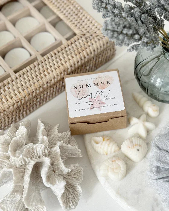 Scented Wax Melt Seashell Box - Summer Linen Lulu Loves Home 
