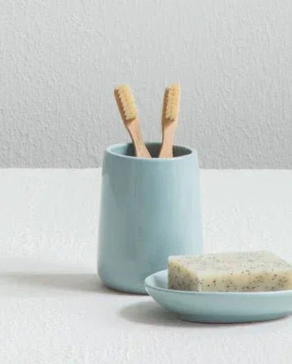 Moon Pale Blue Dolomite Small Vase - Home DecorHome Decor - Lulu Loves Home