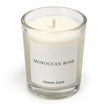 Heaven Scent Moroccan Rose Small Candle, close-up of cream wax and the unlit wick