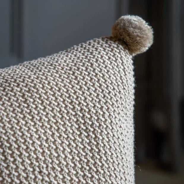 Moss Stitch PomPom Cushion Cover Natural Beige - PRE ORDER FOUR WEEK DELIVERY - Soft FurnishingsSoft Furnishings - Lulu Loves Home
