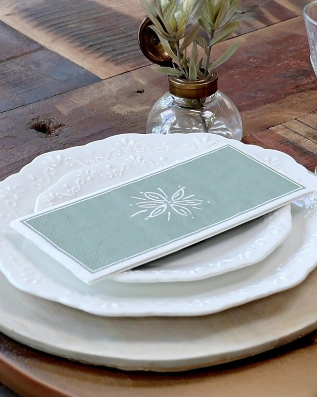 Napkins With Flower - Olive Green - Kitchen & DiningKitchen & Dining - Lulu Loves Home