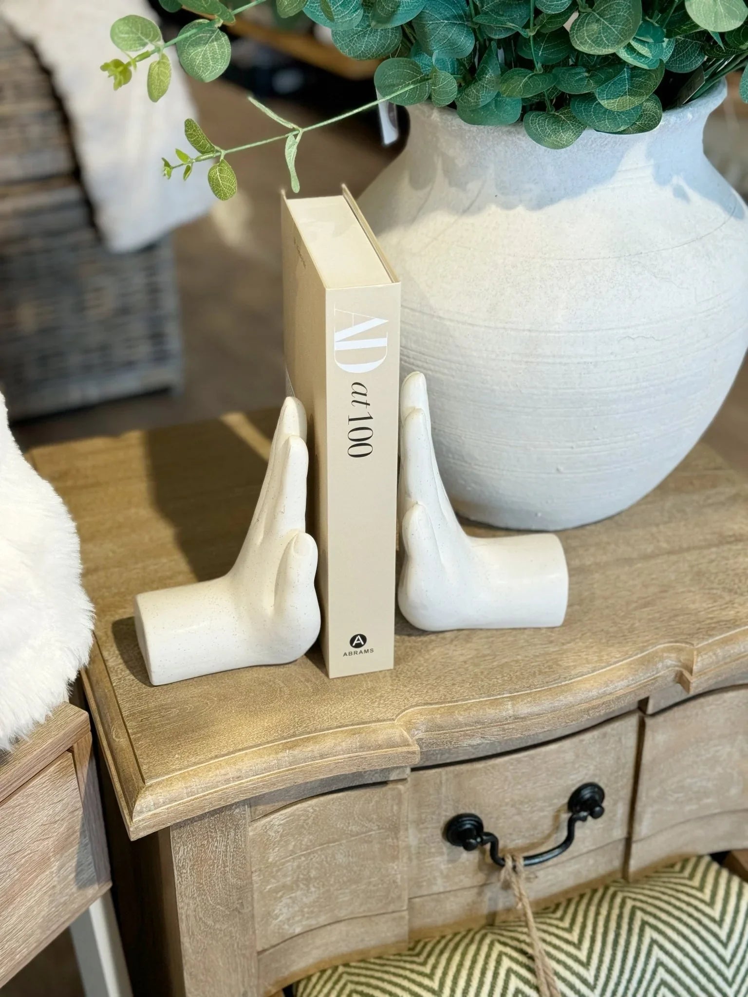 Natural Cream Ceramic Hands Bookends - Home DecorHome Decor - Lulu Loves Home