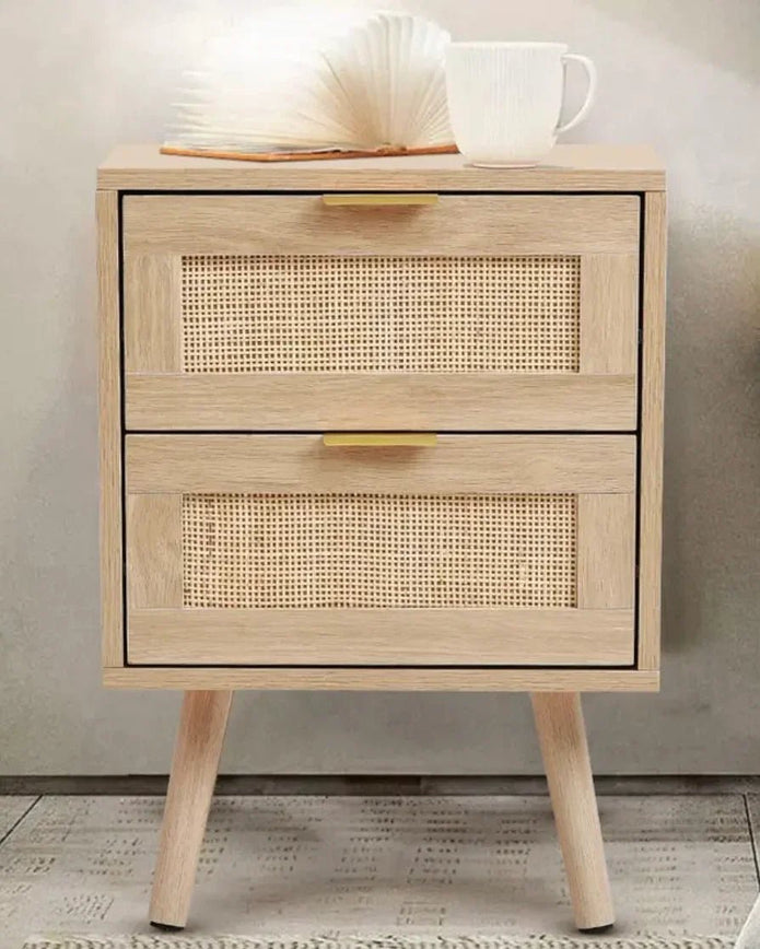 Natural Framed Rattan Bedside Lamp Tables - PRE ORDER 3 WEEKS DELIVERY - Furniture And MirrorsFurniture And Mirrors - Lulu Loves Home