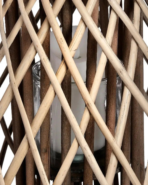 Natural Rattan Wicker Bulbous Garden Candle Lantern - Home DecorHome Decor - Lulu Loves Home
