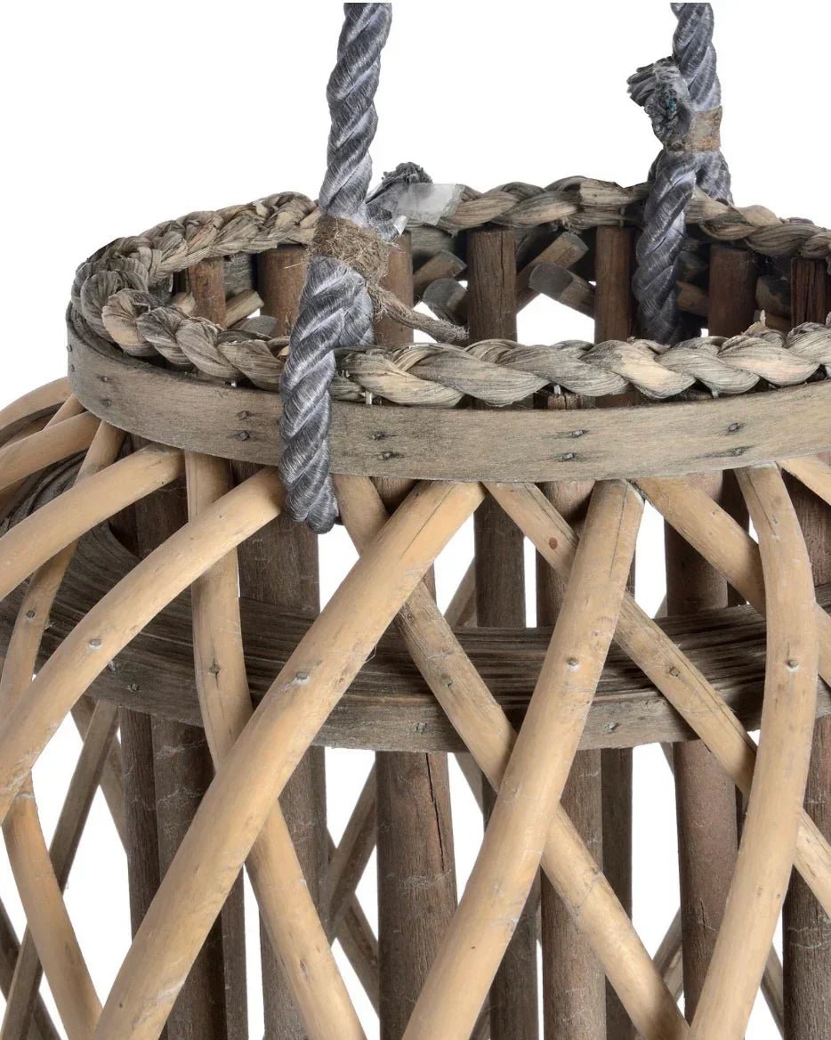 Natural Rattan Wicker Bulbous Garden Candle Lantern - Home DecorHome Decor - Lulu Loves Home