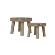 Natural wooden round rustic display riser by Gisela Graham, small or large, ideal for home decor, showcasing a textured wooden surface.
