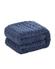Navy Blue Fleece Platted Printed Throw Blanket - Soft FurnishingsSoft Furnishings - Lulu Loves Home