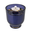 Navy Blue Medium Ridged Footed Glass Candle - Iris & Tonka Bean - CandlesCandles - Lulu Loves Home