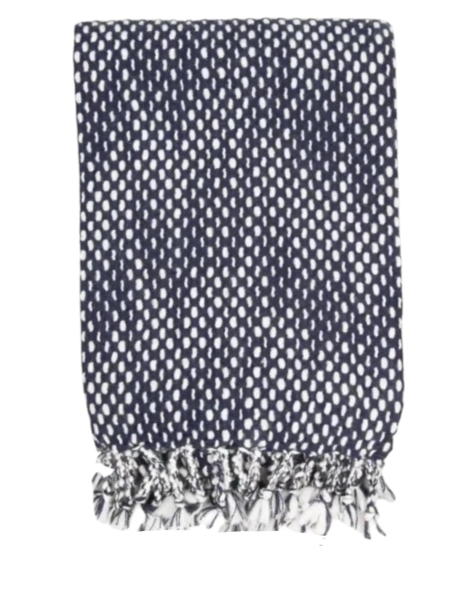 Navy Blue Raindrop Effect Blanket Throw - Soft FurnishingsSoft Furnishings - Lulu Loves Home