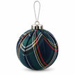 Navy blue tartan Christmas bauble by Starlight Express with a glossy finish, perfect for holiday decorations.