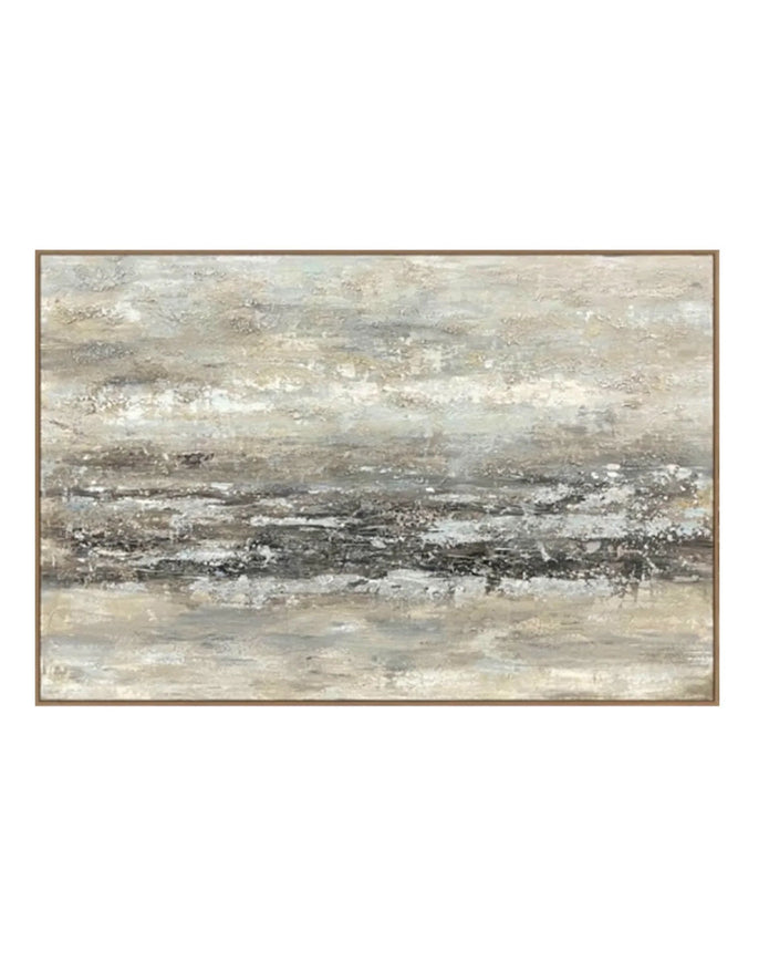 Neutral Abstract Traverse Wooden Framed Painting On Canvas - Posters, Prints, & Visual ArtworkPosters, Prints, & Visual Artwork - Lulu Loves Home