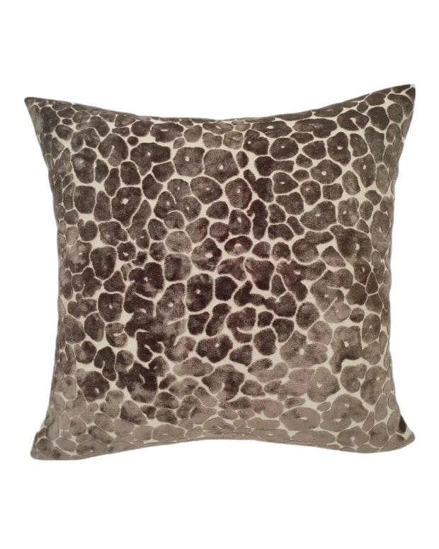 Neutral Brown Leopard Cut Velvet Cushion Cover - Soft FurnishingsSoft Furnishings - Lulu Loves Home