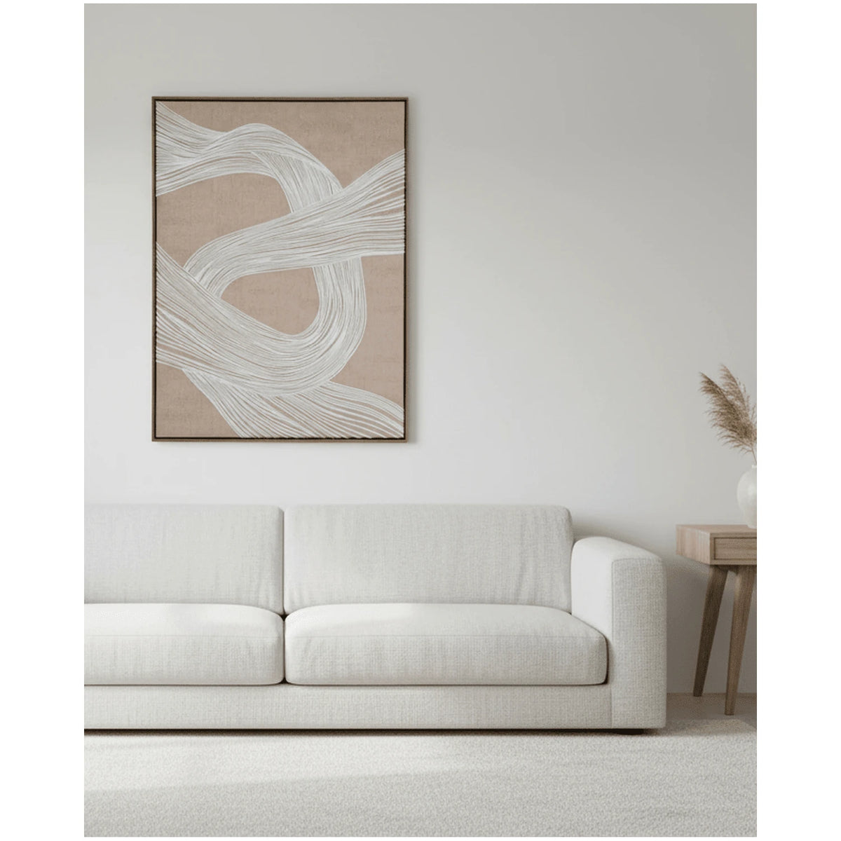 Neutral Clayre Line framed canvas wall art by Hill Interiors, featuring abstract design and modern decor for living spaces.