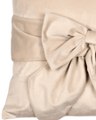 Neutral Cream Velvet Cushion Cover With Bow - Soft FurnishingsSoft Furnishings - Lulu Loves Home