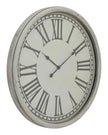 Neutral Embossed Large Round Glass Wall Clock PRE ORDER FOUR WEEK DELIVERY - Furniture And MirrorsFurniture And Mirrors - Lulu Loves Home