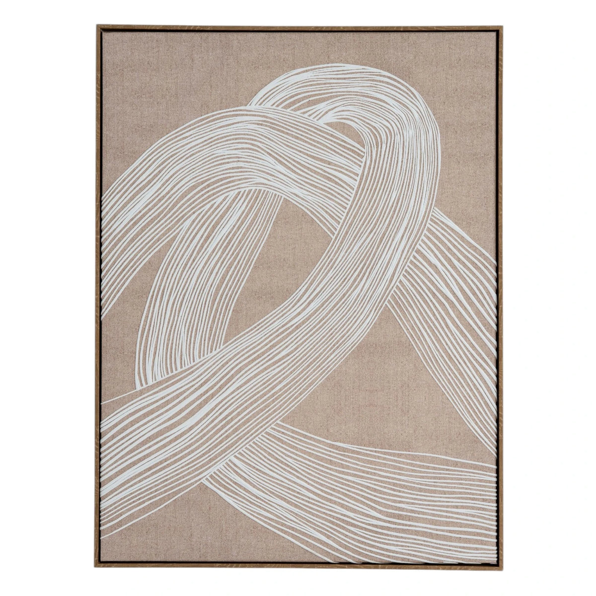 Neutral Lunora Line framed canvas print, modern wall art by Hill Interiors featuring abstract design on a neutral background.