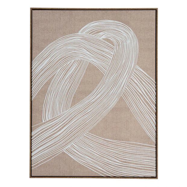 Neutral Lunora Line framed canvas print, modern wall art by Hill Interiors featuring abstract design on a neutral background.