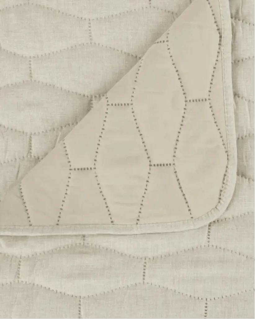 Neutral Melange Linen Look Queen Sized Bedding Quilt - Soft FurnishingsSoft Furnishings - Lulu Loves Home