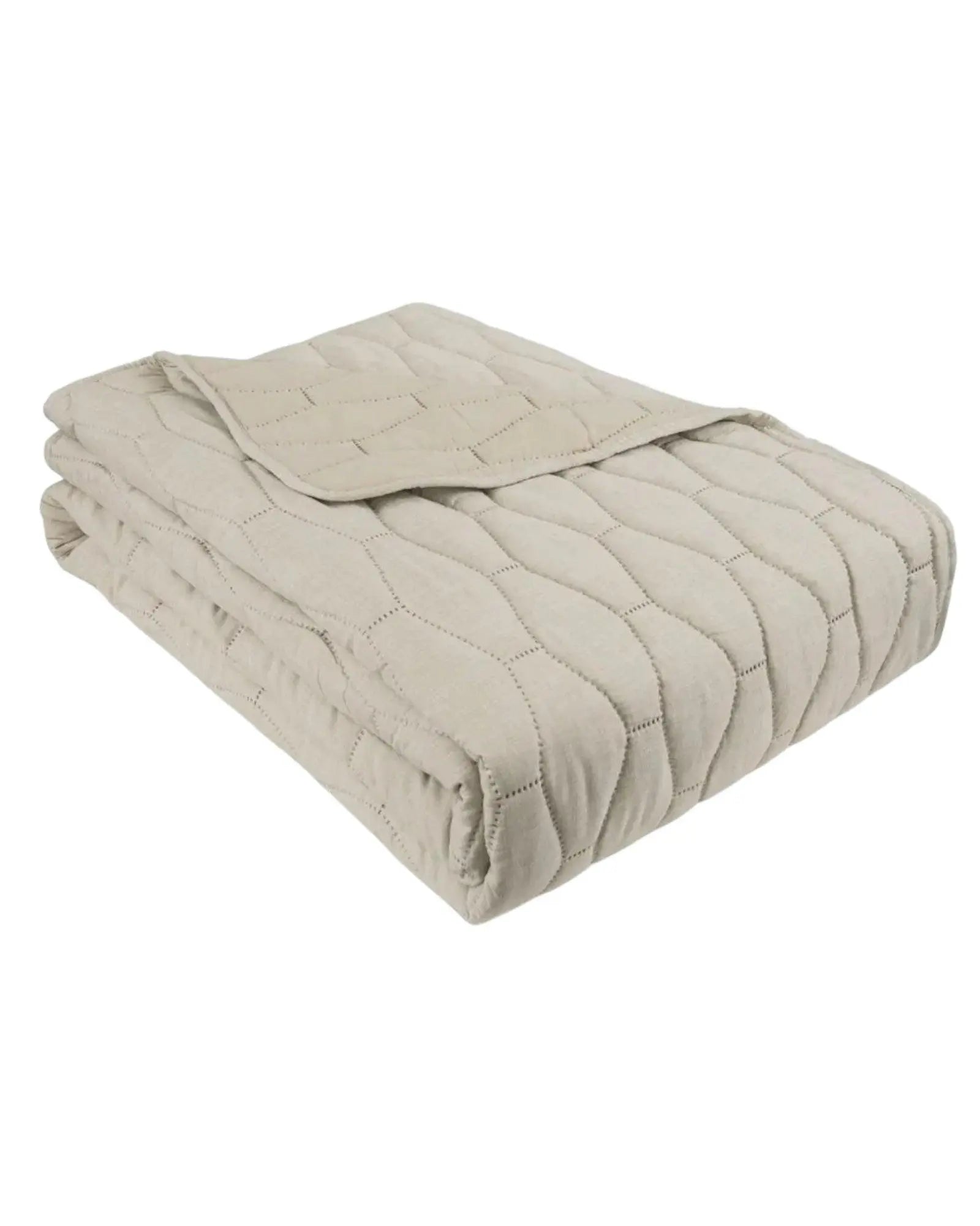 Neutral Melange Linen Look Queen Sized Bedding Quilt - Soft FurnishingsSoft Furnishings - Lulu Loves Home