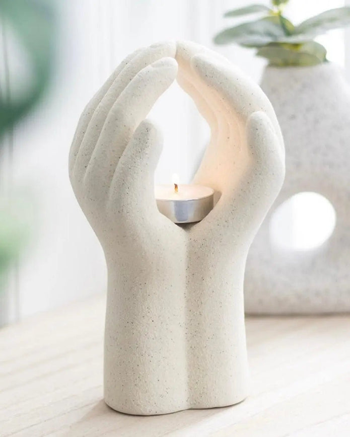 Neutral Praying Hands Tealight Holder - Home DecorHome Decor - Lulu Loves Home
