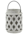 Neutral Stone Lattice Hurricane Lantern - Home DecorHome Decor - Lulu Loves Home