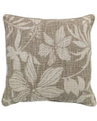 Neutral Taupe Floral Print On Loose Weave Cushion Cover - Soft FurnishingsSoft Furnishings - Lulu Loves Home