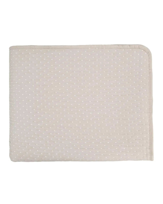 Neutral Taupe Tactile Jacquard Dot Queen Sized Quilt - Soft FurnishingsSoft Furnishings - Lulu Loves Home