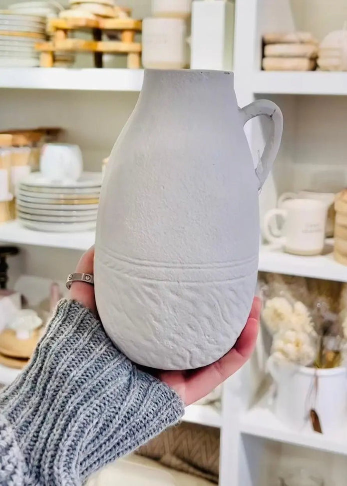 Neutral White Textured Rustic Jug - Kitchen & DiningKitchen & Dining - Lulu Loves Home