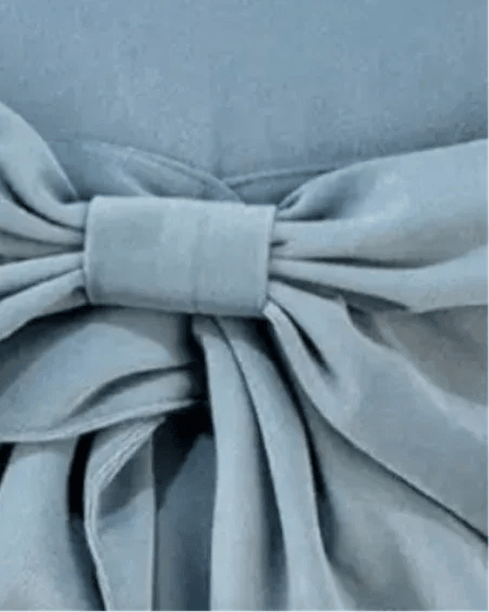 Ocean Blue Velvet Cushion Cover With Bow - Soft FurnishingsSoft Furnishings - Lulu Loves Home