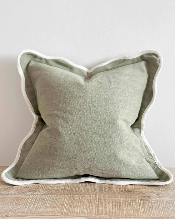 Olive Green And Cream Scalloped Edge Cushion Cover - Soft FurnishingsSoft Furnishings - Lulu Loves Home
