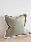 Olive Green And Cream Scalloped Edge Cushion Cover - Soft FurnishingsSoft Furnishings - Lulu Loves Home