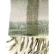 Olive green checked tassel cosy throw by Gisela Graham, soft furnishings with tassel accents and cozy fabric design.
