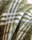 Olive Green Checkmate Rolled Fleece Blanket Throw - Soft FurnishingsSoft Furnishings - Lulu Loves Home