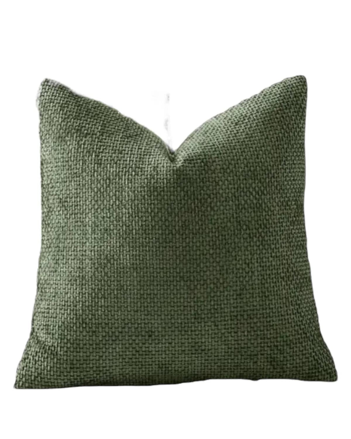 Olive Green Chenile Cushion Cover - Soft FurnishingsSoft Furnishings - Lulu Loves Home