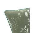 Olive green Fearne printed velvet cushion cover by Riva Home, showcasing soft furnishings with floral pattern and textured fabric.